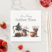 Koffietijd Waterverf Geïnspireerd Graphic Servet (Insitu)