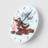 Koffietijd waterverf ronde klok (Hoek)