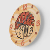 Koffietijd woorden op melkschuim grote klok (Hoek)