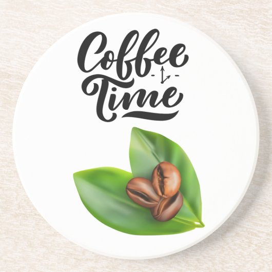 Koffietijd Zandsteen Onderzetter (Voorkant)