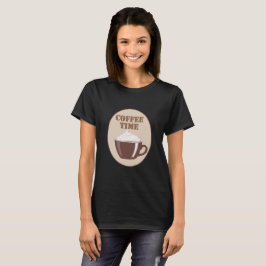 Koffietijd zwart t-shirt