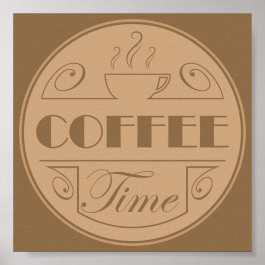 Koffietijdembleem Poster (Voorkant)