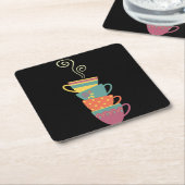 Koffietijdgestapelde mok stoomwerveling kartonnen onderzetters (Schuin)