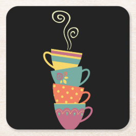 Koffietijdgestapelde mok stoomwerveling kartonnen onderzetters