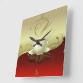 Koffietijdklok (1) vierkante klok (Hoek)