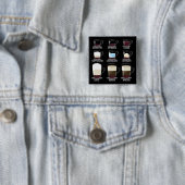 Koffietypes Vierkante Button 5,1 Cm (In situ)