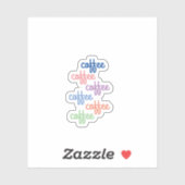 Koffietypografie voor de sticker van koffiewinkels (Vel)