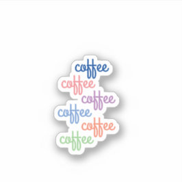 Koffietypografie voor de sticker van koffiewinkels