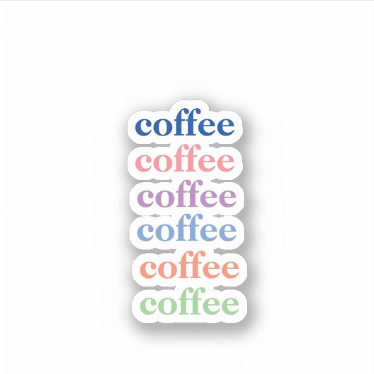 Koffietypografie voor de sticker van koffiewinkels (Voorkant)