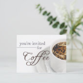 Koffieuitnodiging (Elegant) Uitnodiging Briefkaart (Staand voorkant)