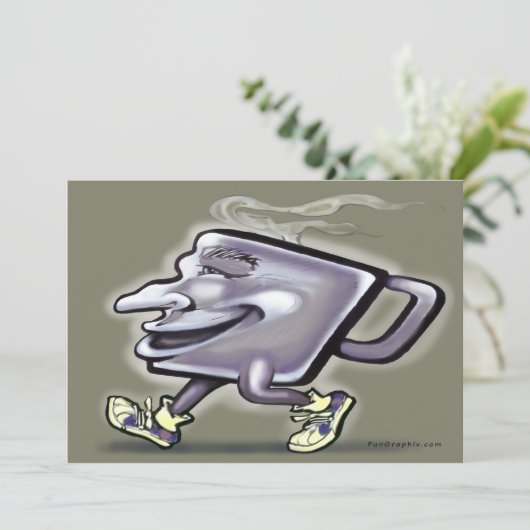 Koffieuitnodiging Kaart (Staand voorkant)