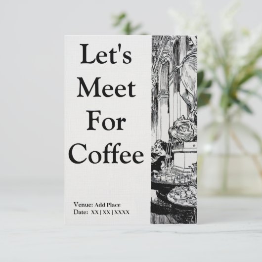 Koffieuitnodiging Kaart (Staand voorkant)