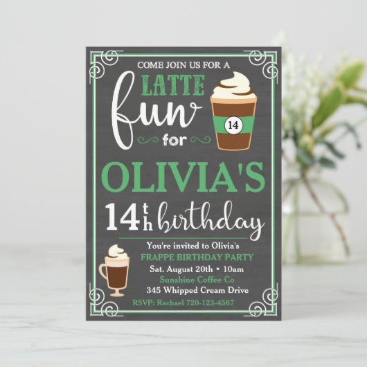 Koffieuitnodiging | Uitnodiging om koffie te winne (Staand voorkant)