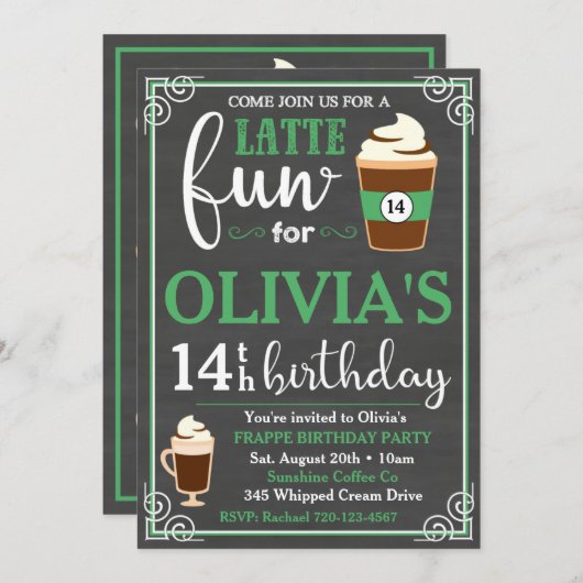 Koffieuitnodiging | Uitnodiging om koffie te winne (Voorkant / Achterkant)