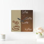koffieuur vierkante klok (Huis)