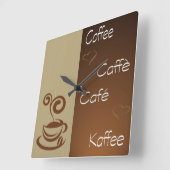 koffieuur vierkante klok (Hoek)