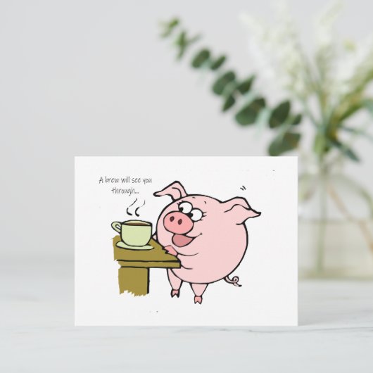 KOFFIEVARKEN BRIEFKAART (Staand voorkant)