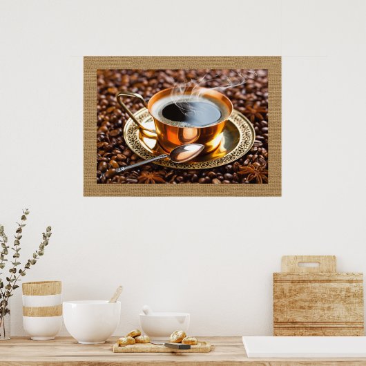 Koffievectorart, Poster thuis/zakelijk decor (Keuken)