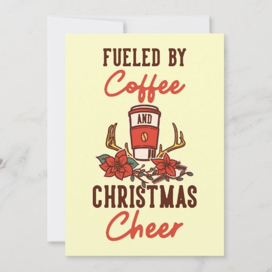 Koffiever met koffie en kerstmis kaart (Voorkant)