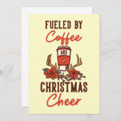 Koffiever met koffie en kerstmis kaart (Voorkant / Achterkant)
