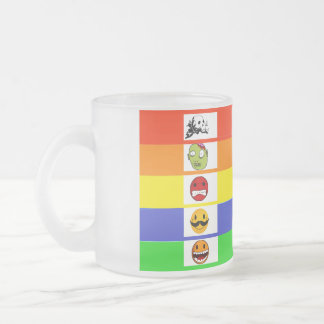 Koffieverbruik Stemmingsmeter - Cartoon Gezicht Matglas Koffiemok