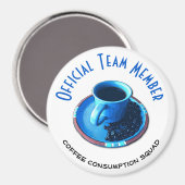 Koffieverbruikspad | Blauwe beker en saucer Magneet (Voorkant / Achterkant)