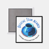 Koffieverbruikspad | Blauwe beker en saucer Magneet (Voorkant / Achterkant)