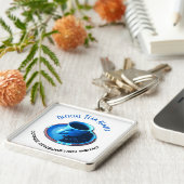 Koffieverbruikspad teamlid op maat sleutelhanger (Zijkant)