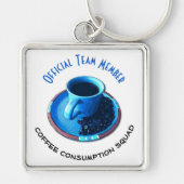 Koffieverbruikspad teamlid op maat sleutelhanger (Voorkant)