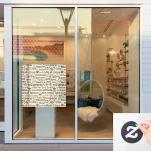 koffieverkooppunten, moderne  raamsticker