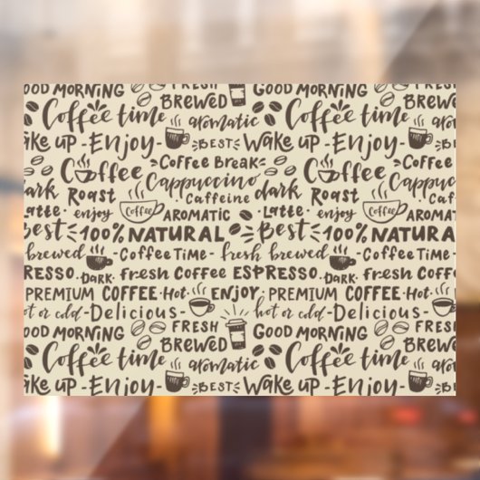 koffieverkooppunten, moderne  raamsticker (Vel 2)