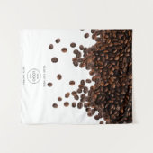 Koffieverkoper Pop Up Winkel Tafel Runner Banner L Wandkleed (Voorkant (horizontaal))