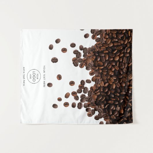 Koffieverkoper Pop Up Winkel Tafel Runner Banner L Wandkleed (Voorkant (horizontaal))