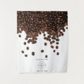 Koffieverkoper Pop Up Winkel Tafel Runner Banner L Wandkleed (Voorkant)