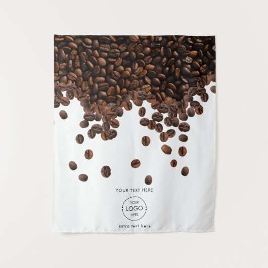 Koffieverkoper Pop Up Winkel Tafel Runner Banner L Wandkleed (Voorkant)