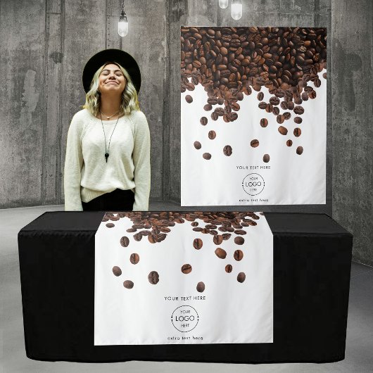 Koffieverkoper Pop Up Winkel Tafel Runner Banner L Wandkleed