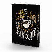 Koffieverlenging verandert het wereldbegin met kof fotoblokken (Rechts)