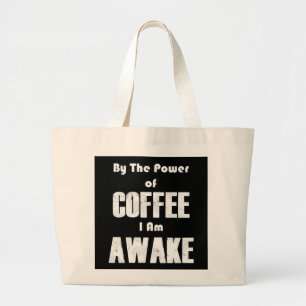 Koffievermogen (wit) grote tote bag