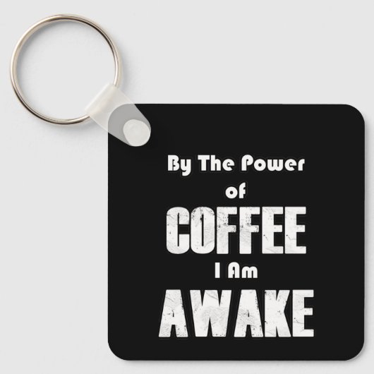 Koffievermogen (wit) sleutelhanger (Voorkant)