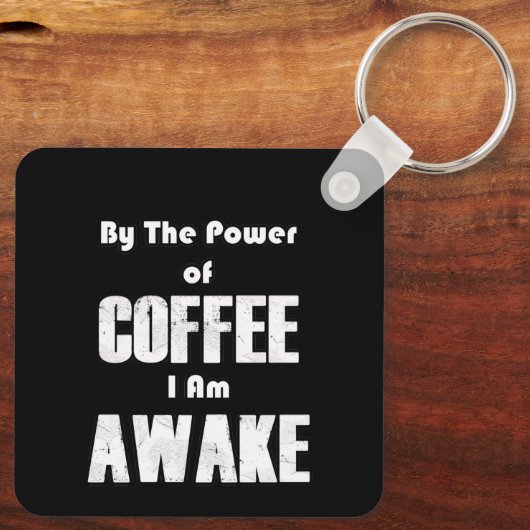 Koffievermogen (wit) sleutelhanger (Achterkant)