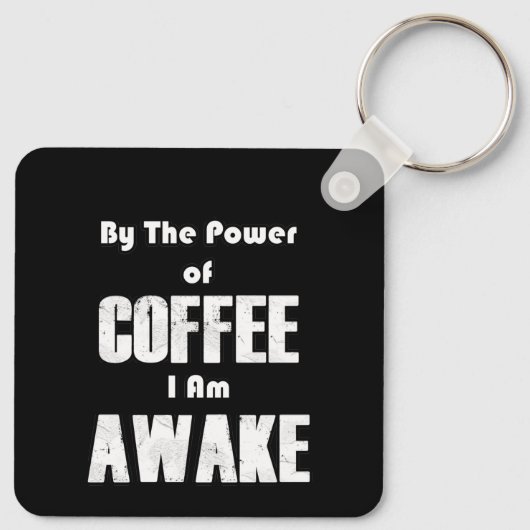 Koffievermogen (wit) sleutelhanger (Achterkant)