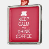 Koffieversiering kalm houden en Drinken Metalen Ornament (Links)