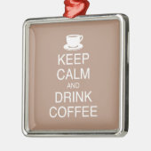 Koffieversiering kalm houden en Drinken Metalen Ornament (Links)