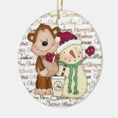 Koffieversiering Koffievrienden feestdag Keramisch Ornament (Links)