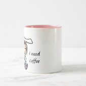 Koffieverslaafde bunny tweekleurige koffiemok (Center)