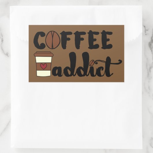 Koffieverslaafde II Rechthoekige Sticker (Tas)