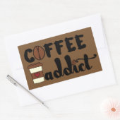 Koffieverslaafde II Rechthoekige Sticker (Envelop)
