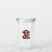 Koffieverslaafde Koe Acryl Drinkbeker (Voorkant)