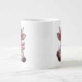 Koffieverslaafde Koe Grote Koffiekop (Voorkant)