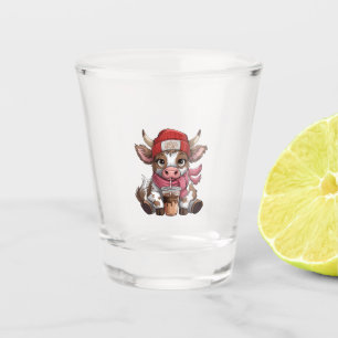 Koffieverslaafde Koe Shot Glas